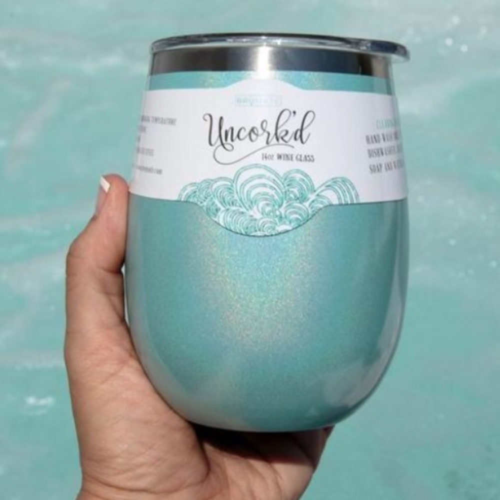 Insulated Aqua Wine Tumbler
